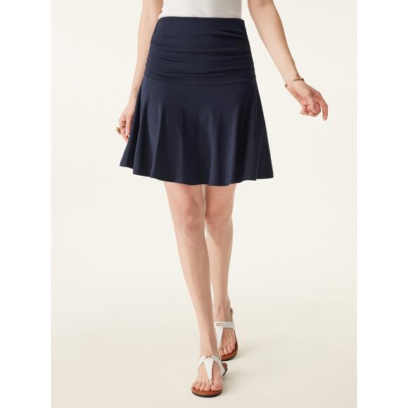 NWT S Essential Ruched Mini Circle Skirt with Lined Shorts - Picture 2 of 3